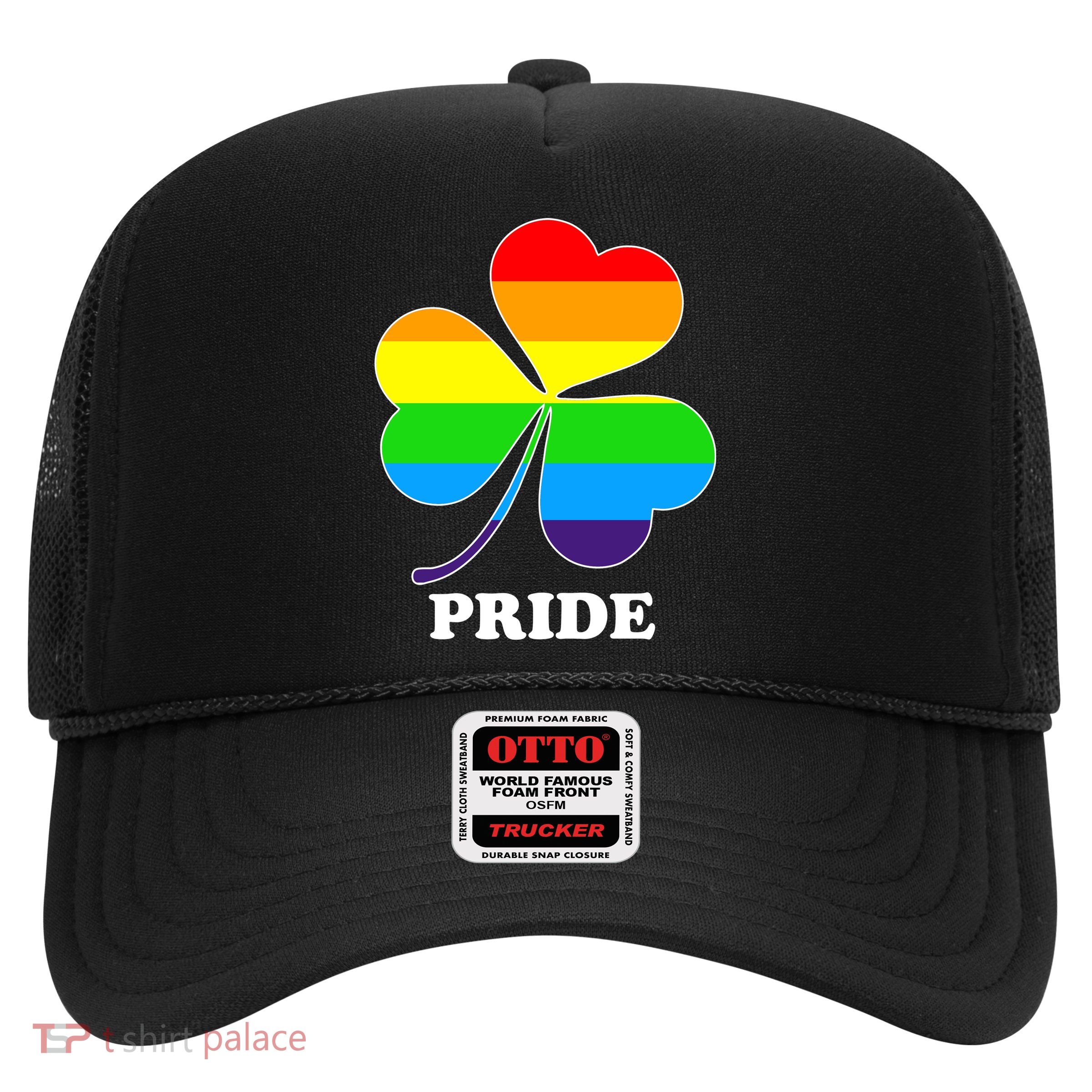 Gay Pride Cloverleaf Rainbow Trucker Hat