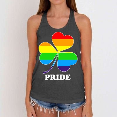 Gay Pride Cloverleaf Rainbow Women's Knotted Racerback Tank