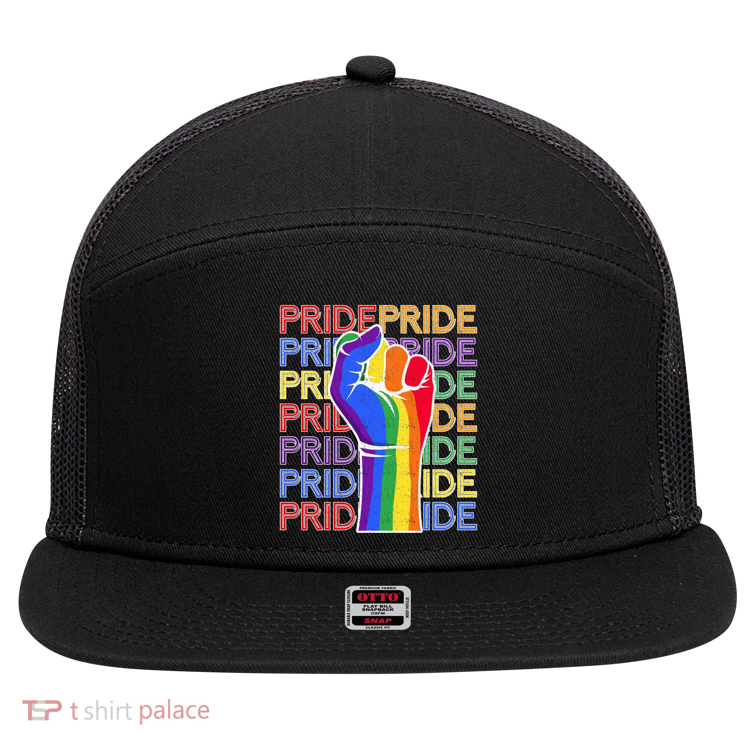 Gay Pride Fist LGBT 7 Panel Mesh Trucker Snapback Hat