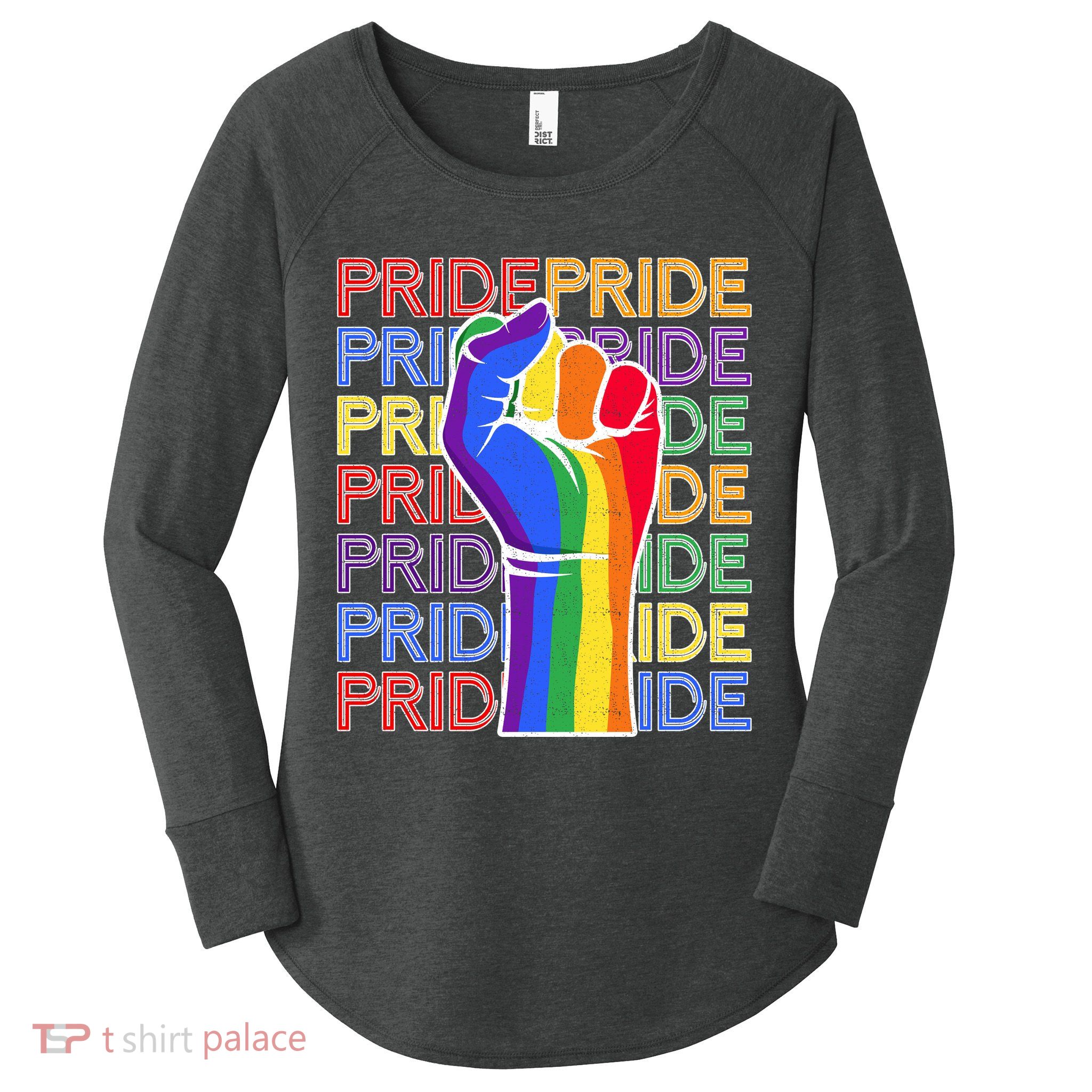 Gay Pride Fist LGBT Women's Perfect Tri Tunic Long Sleeve Shirt