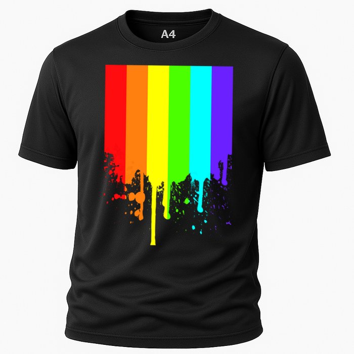 Gay Pride Flag Drip Cooling Performance Crew T-Shirt