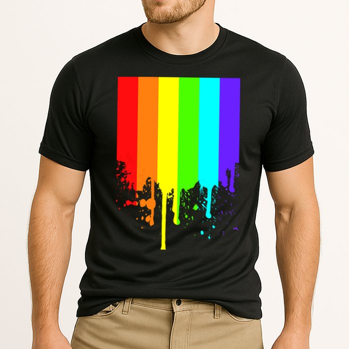 Gay Pride Flag Drip Cooling Performance Crew T-Shirt