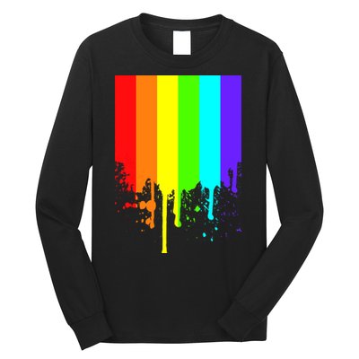 Gay Pride Flag Drip Long Sleeve Shirt