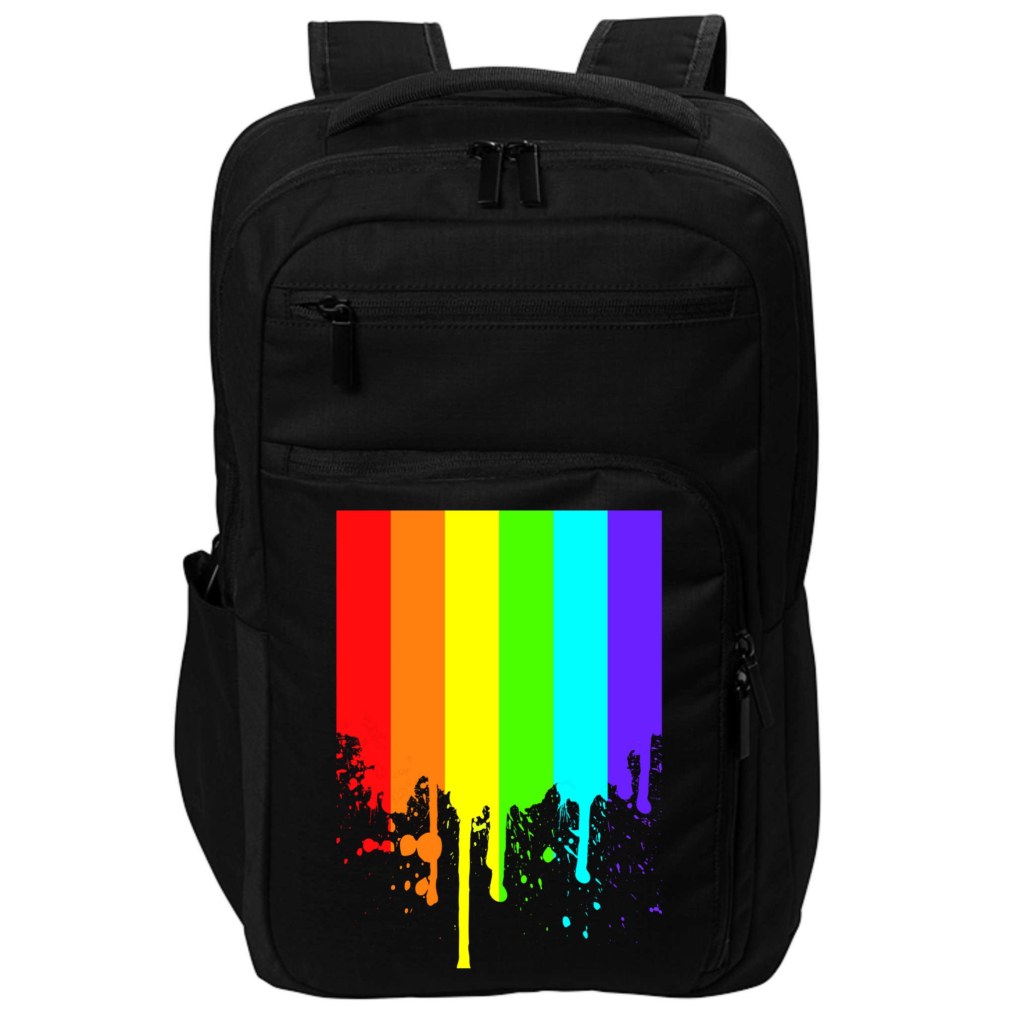 Gay Pride Flag Drip Impact Tech Backpack