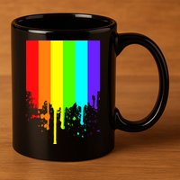 Gay Pride Flag Drip 11oz C Handle Ceramic Mug