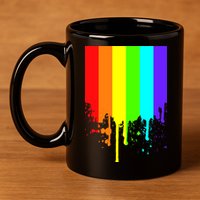 Gay Pride Flag Drip 11oz C Handle Ceramic Mug