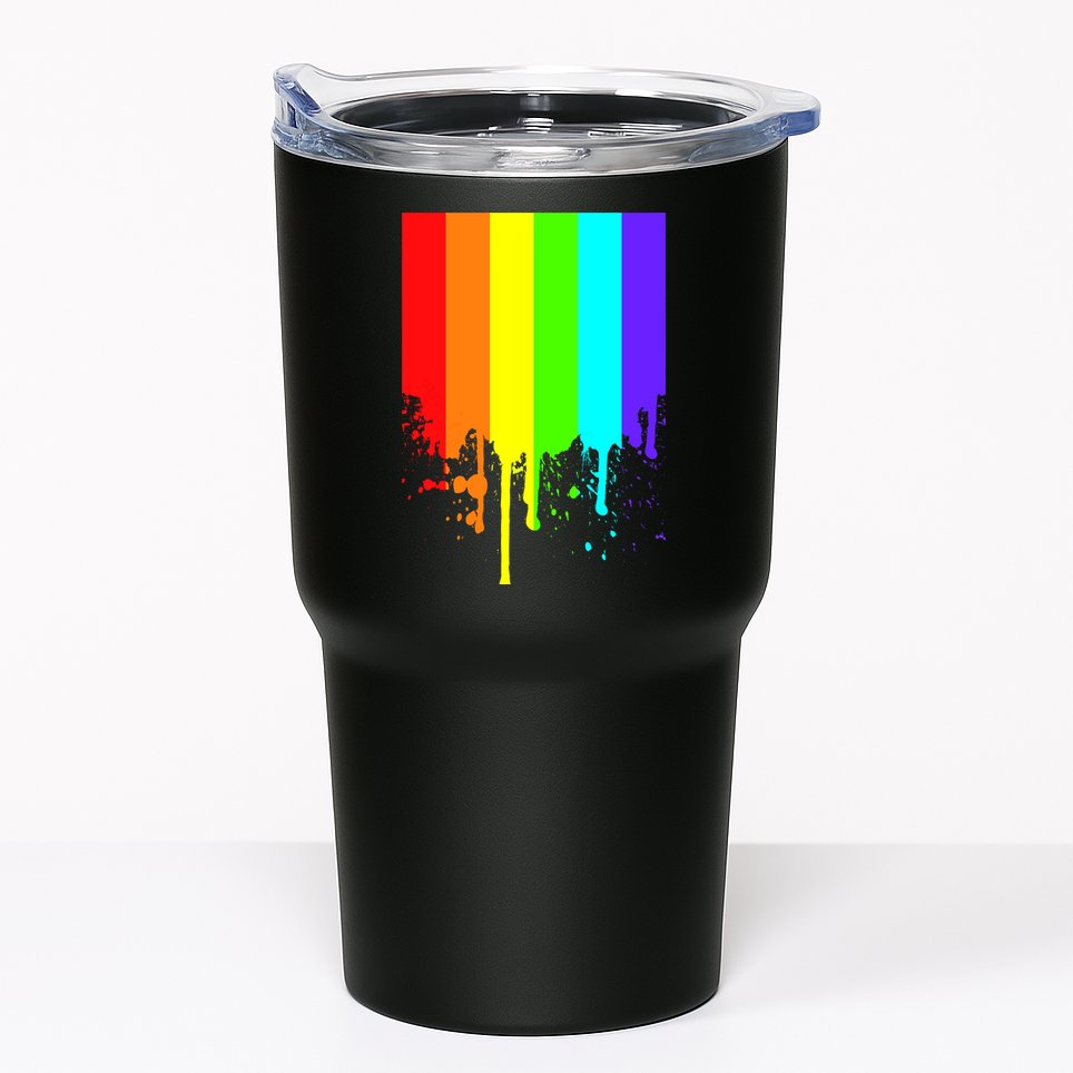 Gay Pride Flag Drip Tumbler