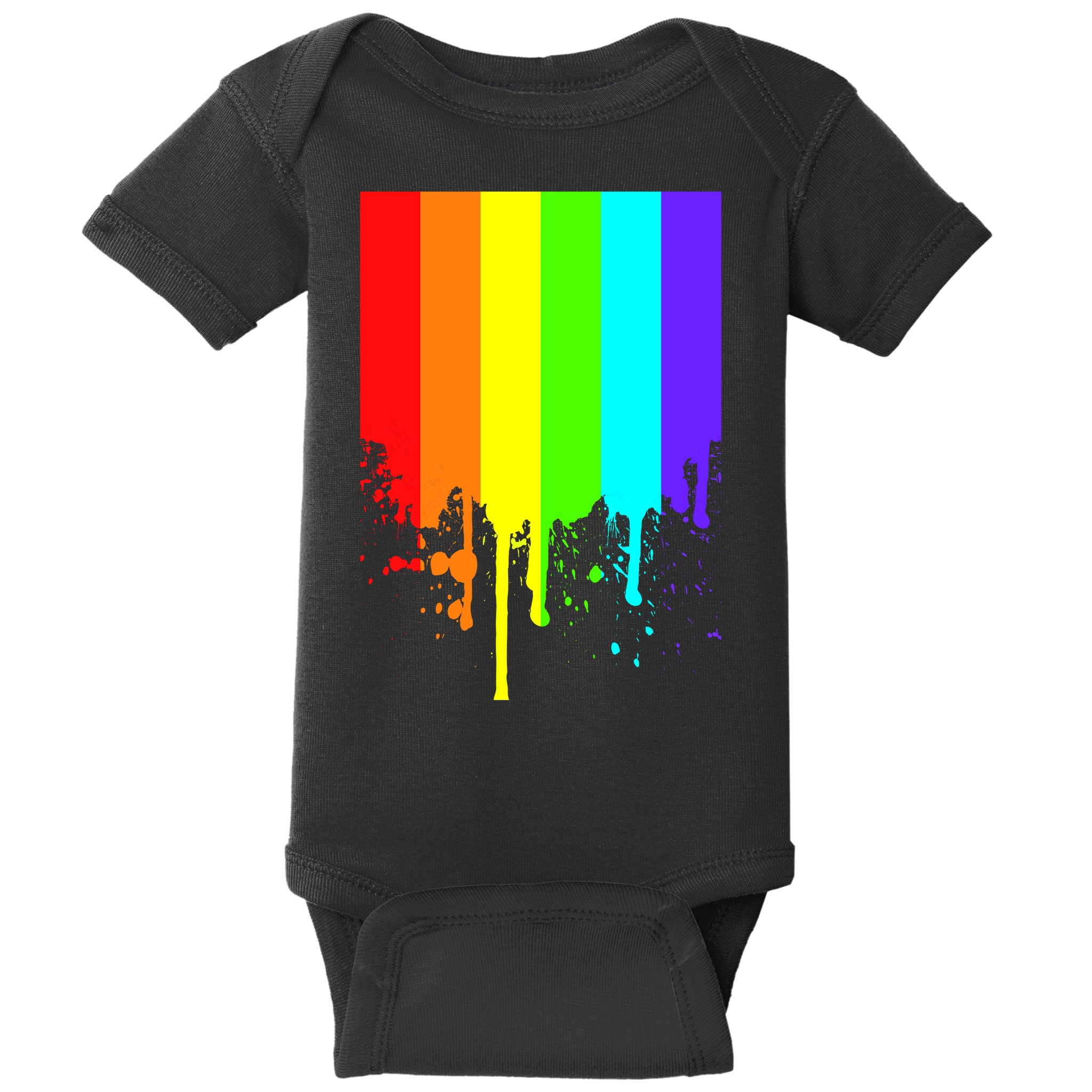 Gay Pride Flag Drip Baby Bodysuit