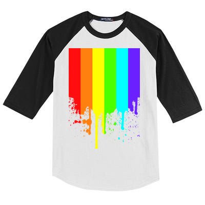 Gay Pride Flag Drip Kids Colorblock Raglan Jersey