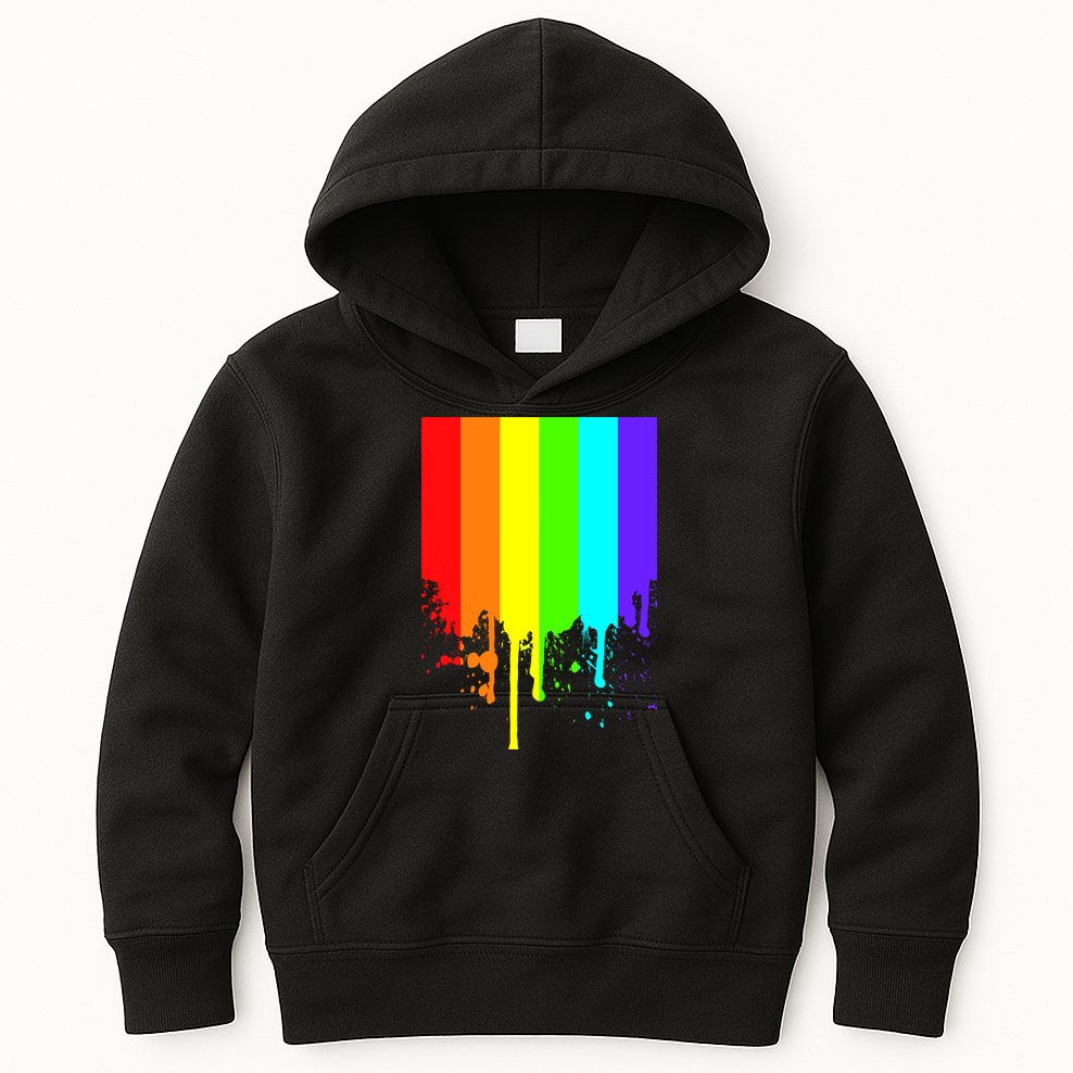 Gay Pride Flag Drip Kids Hoodie