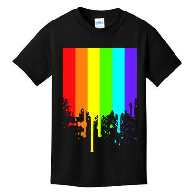 Gay Pride Flag Drip Kids T-Shirt