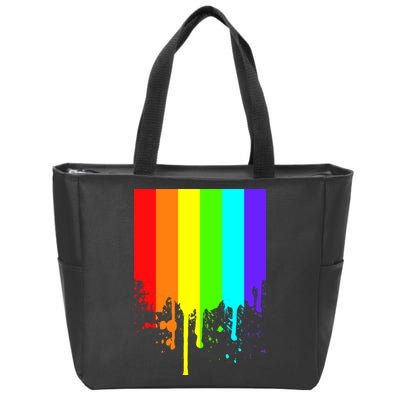 Gay Pride Flag Drip Zip Tote Bag