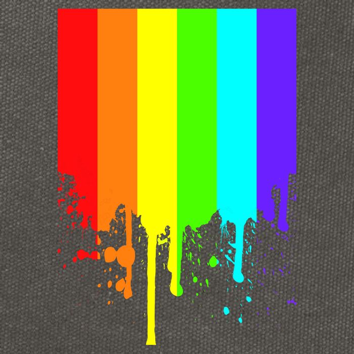 Gay Pride Flag Drip Cotton Canvas Backpack