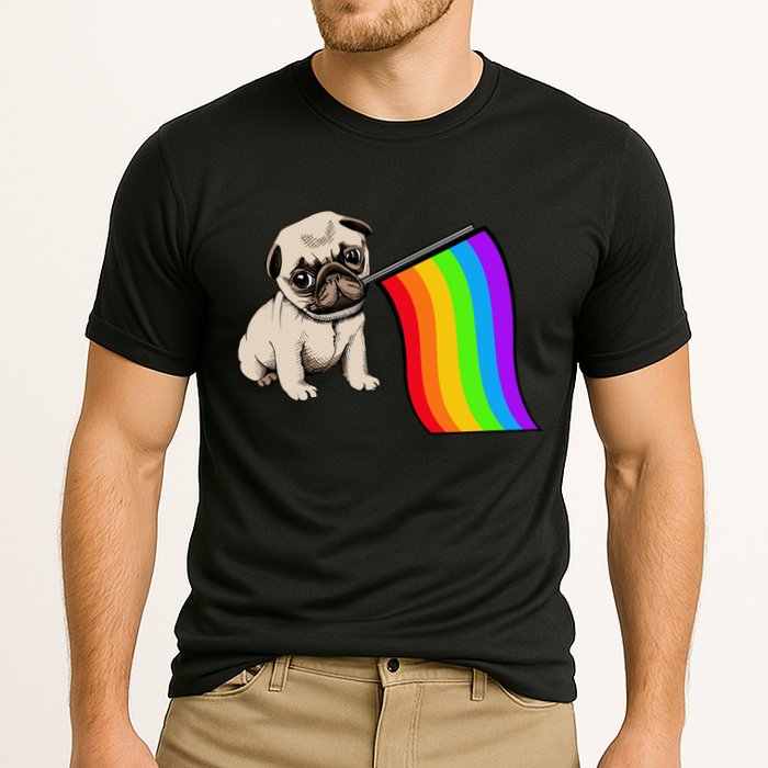 Gay Pride Flag Pug LGBT Performance Shirt