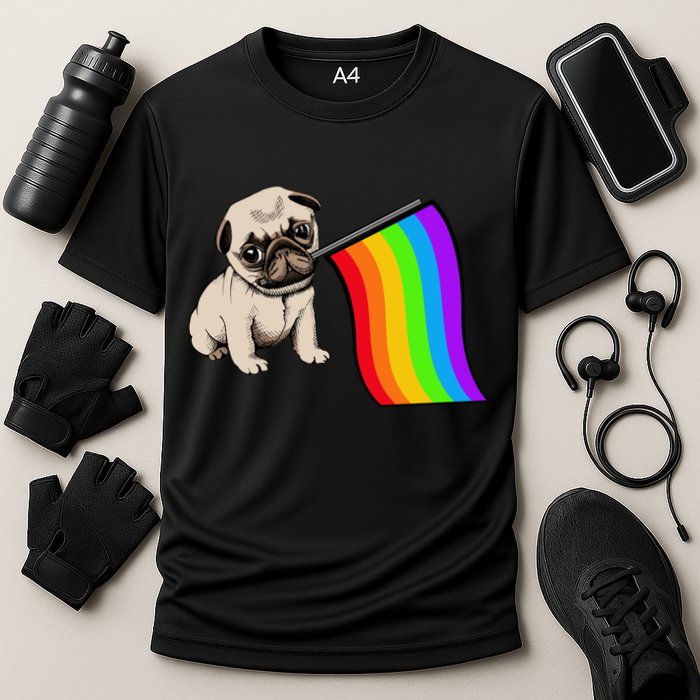 Gay Pride Flag Pug LGBT Performance Shirt