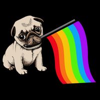 Gay Pride Flag Pug LGBT Performance Shirt