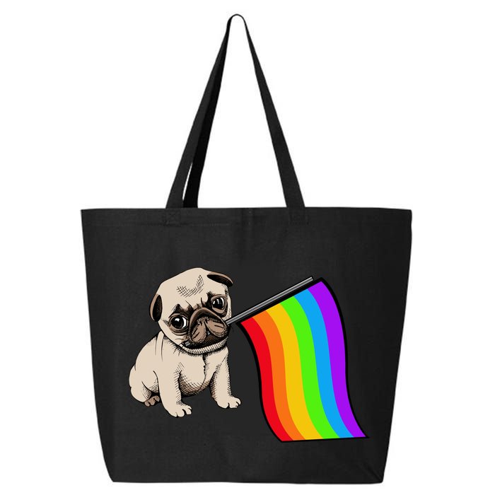 Gay Pride Flag Pug LGBT 25L Jumbo Tote