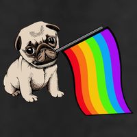 Gay Pride Flag Pug LGBT Trucker Hat