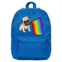Gay Pride Flag Pug LGBT 16 in Basic Backpack