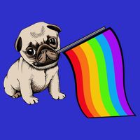 Gay Pride Flag Pug LGBT 16 in Basic Backpack