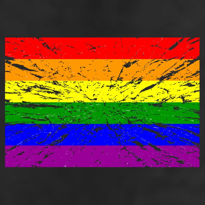 Gay Pride Flag Retro 7 Panel Mesh Trucker Snapback Hat