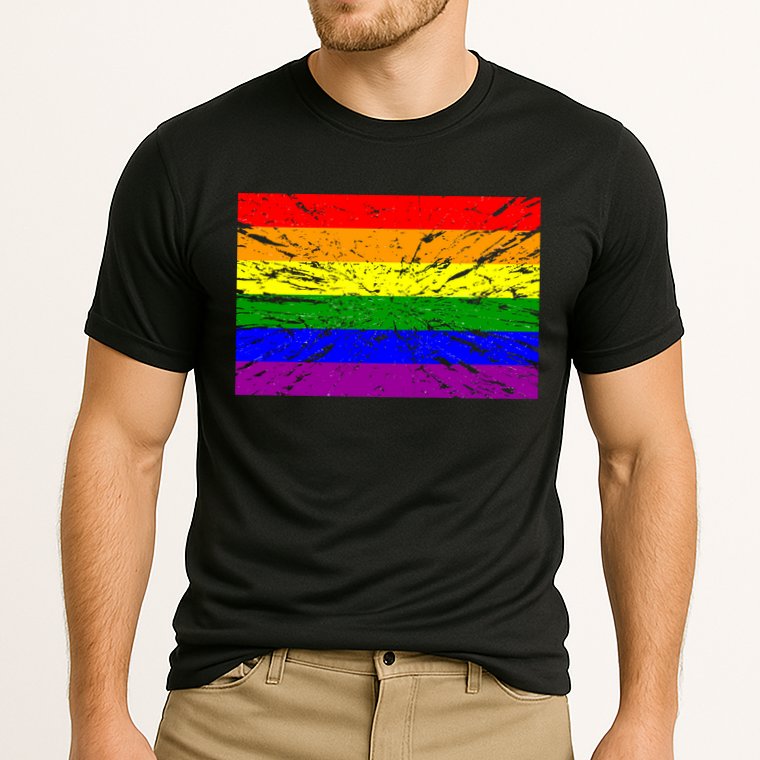 Gay Pride Flag Retro Performance Shirt