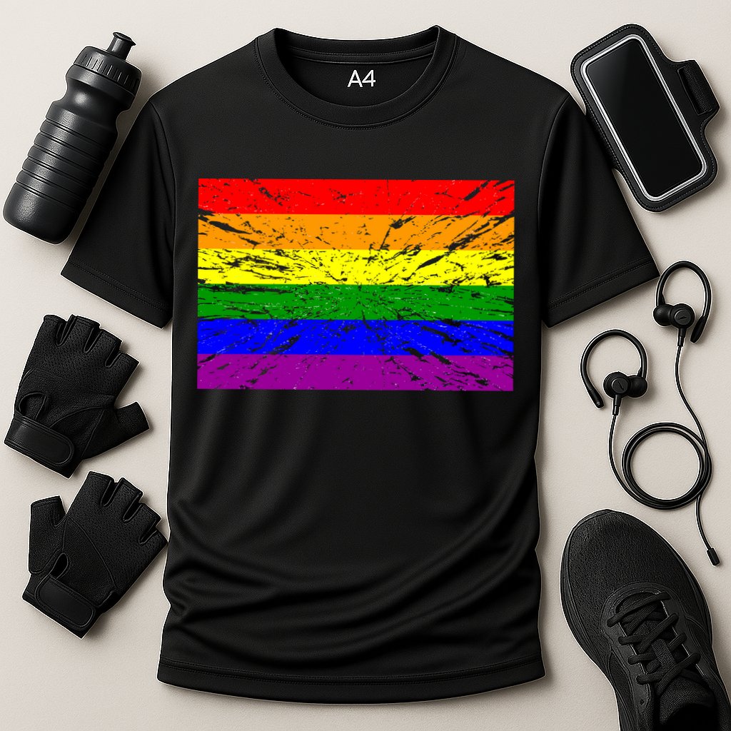 Gay Pride Flag Retro Performance Shirt
