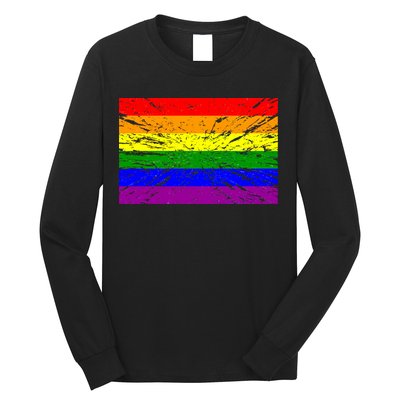 Gay Pride Flag Retro Long Sleeve Shirt
