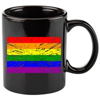 Gay Pride Flag Retro 11oz C Handle Ceramic Mug