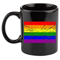 Gay Pride Flag Retro 11oz C Handle Ceramic Mug