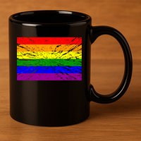 Gay Pride Flag Retro 11oz C Handle Ceramic Mug