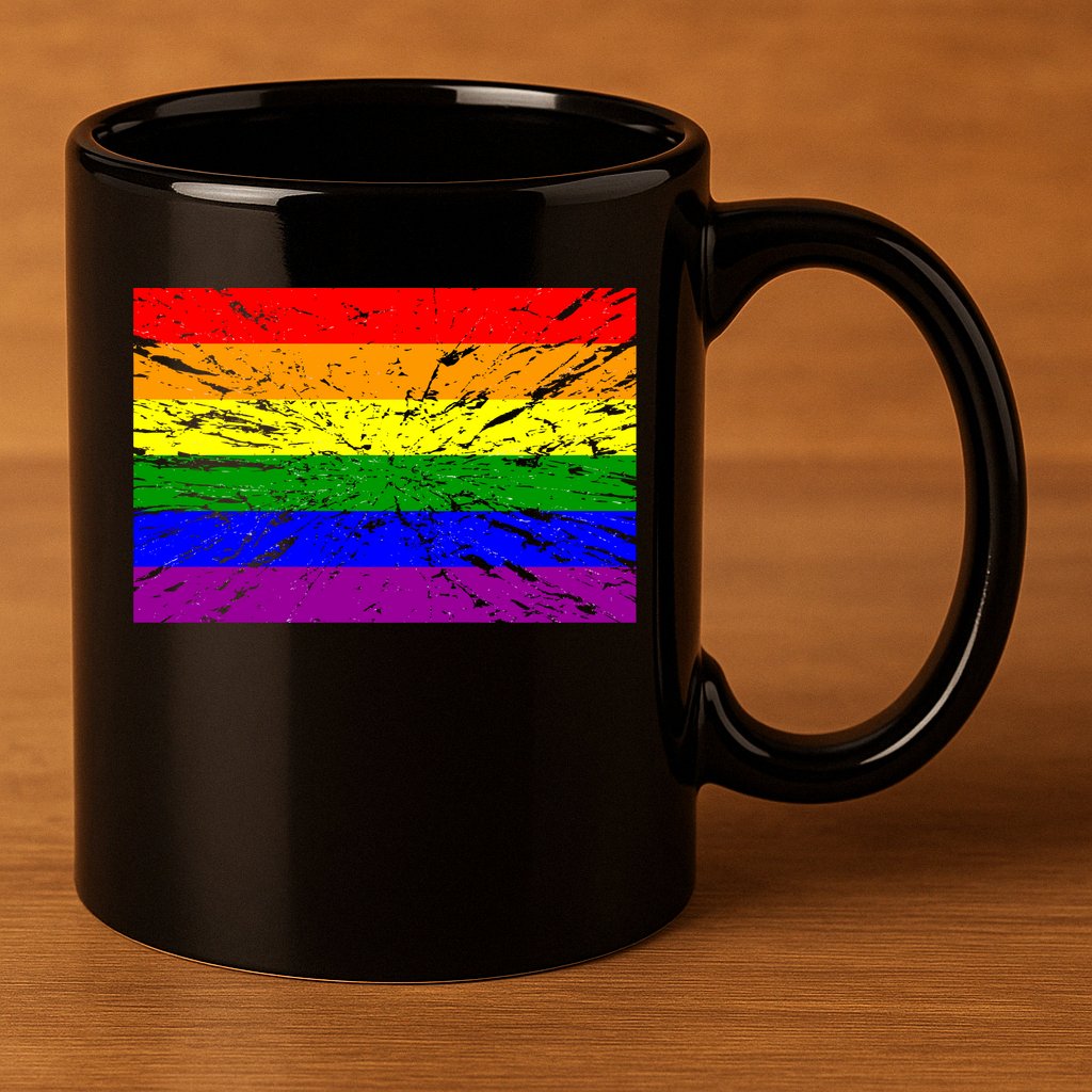 Gay Pride Flag Retro 11oz C Handle Ceramic Mug