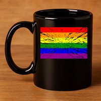 Gay Pride Flag Retro 11oz C Handle Ceramic Mug