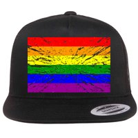 Gay Pride Flag Retro Flat Bill Trucker Hat