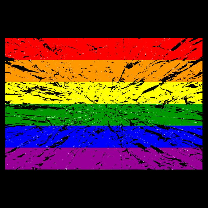 Gay Pride Flag Retro Flat Bill Trucker Hat