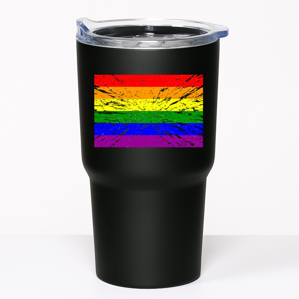 Gay Pride Flag Retro Tumbler