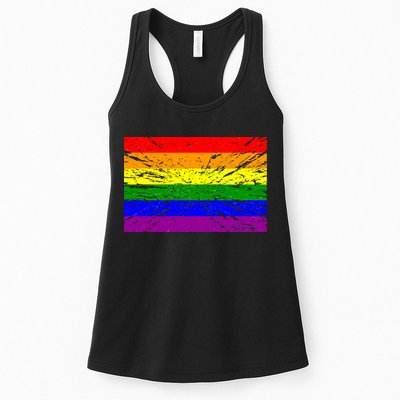 Gay Pride Flag Retro Womens Tank Top