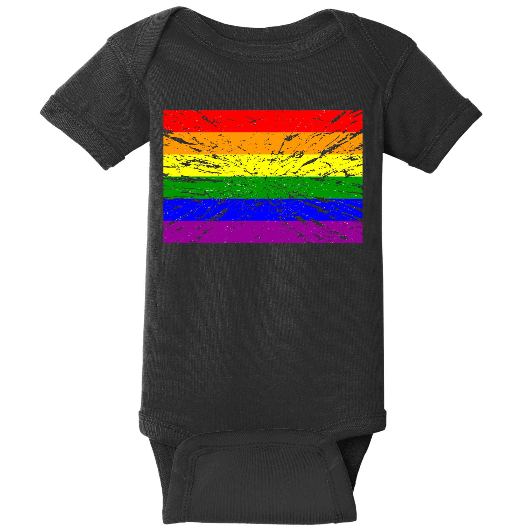 Gay Pride Flag Retro Baby Bodysuit