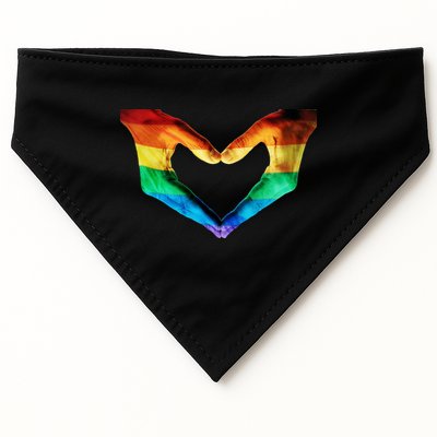 Gay Pride Hand Of Love USA-Made Doggie Bandana