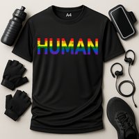 Gay Pride HUMAN Rainbow Flag LGBT Performance Shirt