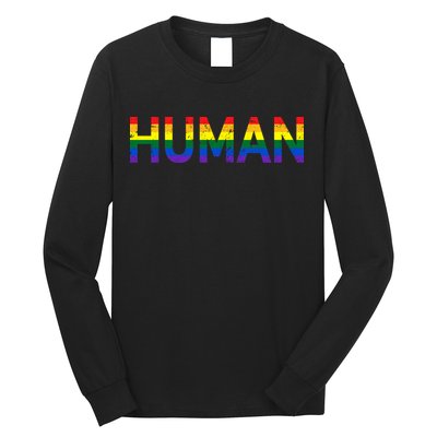 Gay Pride HUMAN Rainbow Flag LGBT Long Sleeve Shirt