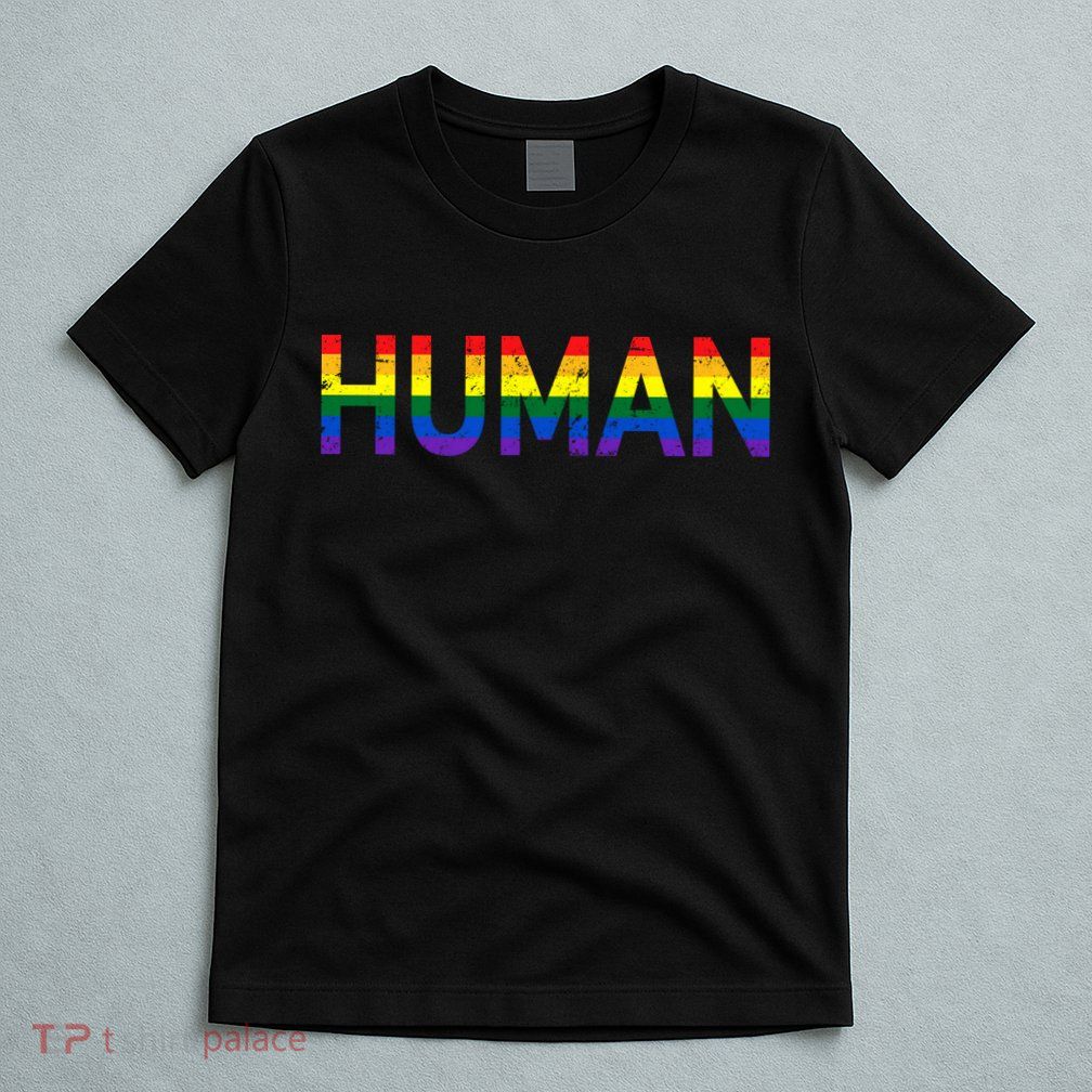 Gay Pride HUMAN Rainbow Flag LGBT T-Shirt