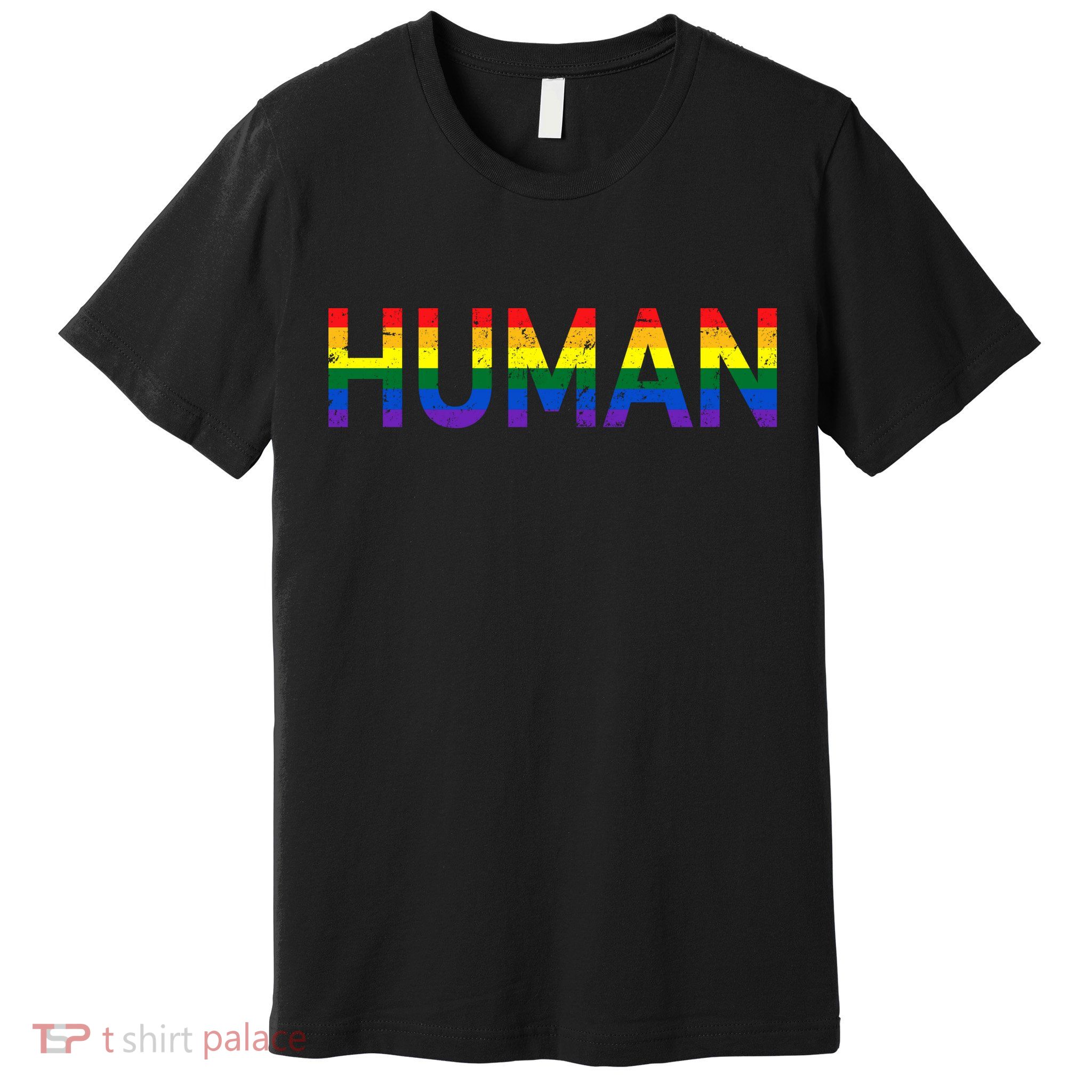 Gay Pride HUMAN Rainbow Flag LGBT Premium T-Shirt