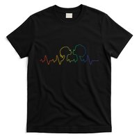 Gay Pride LGBT Lesbian Rainbow Heartbeat T-Shirt