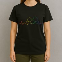 Gay Pride LGBT Lesbian Rainbow Heartbeat T-Shirt