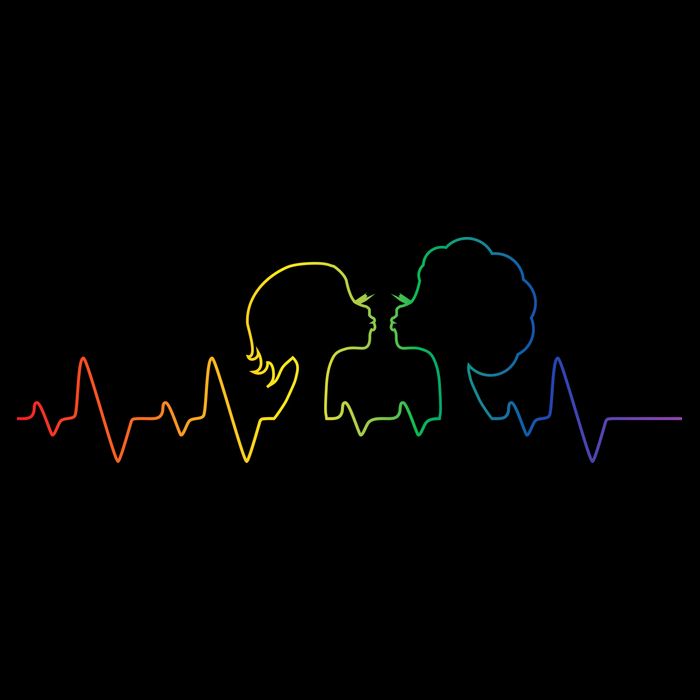 Gay Pride LGBT Lesbian Rainbow Heartbeat T-Shirt