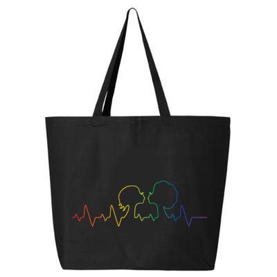 Gay Pride LGBT Lesbian Rainbow Heartbeat 25L Jumbo Tote