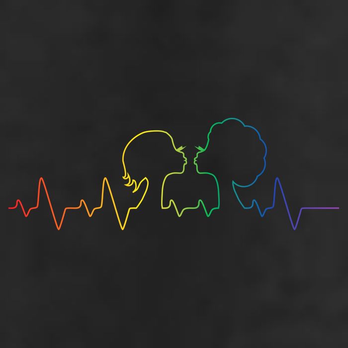 Gay Pride LGBT Lesbian Rainbow Heartbeat Trucker Hat