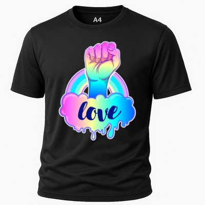 Gay Pride LGBT Rainbow Love Cotton Candy Fist Performance Shirt