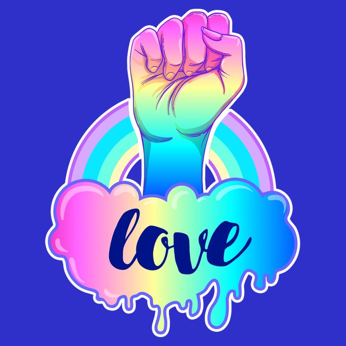 Gay Pride LGBT Rainbow Love Cotton Candy Fist Apron